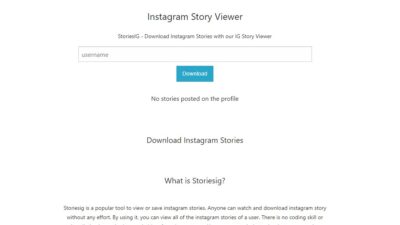 Cara download Story Instagram Orang Lain Tanpa Aplikasi Menggunakan storiesig